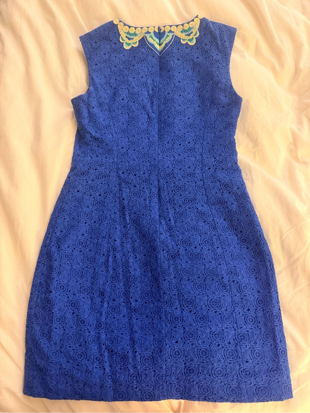 Lilly Pulitzer Valentina Cobalt Blue Embroidered Shift Dress - Picture 4 of 7